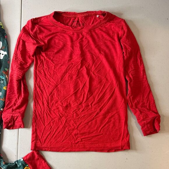 Little Sleepies Kids Pajama Set - Red and Green - Picture 5 of 5